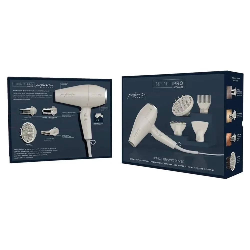INFINITI PRO Conair Performa Ionic Ceramic Hair Dryer Fast Dry Black Kit!